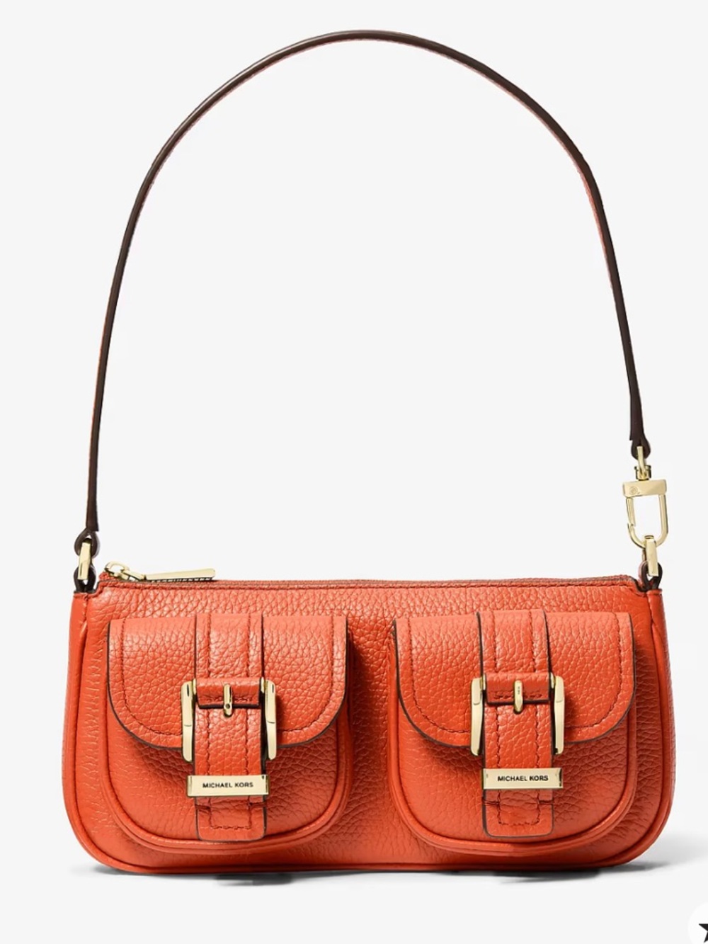 MICHAEL MICHAEL KORS
Zoe Small Pebbled Leather Pochette ORANGE PUNCH